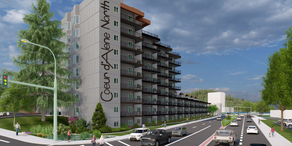 Coeur d'Alene North Rendering. View of Signage.